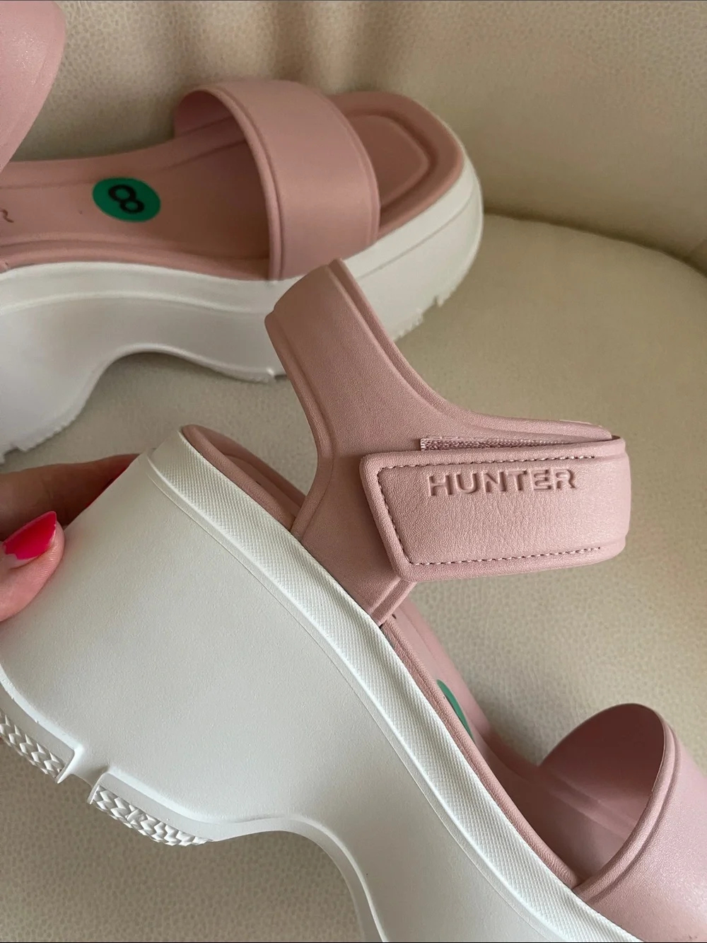 NEW Hunter Women's Platform Sandals Abel Square Toe Wedge Casual Sandals